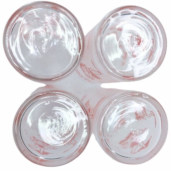 Betty Boop Pink Drinking Frosted Glasses Set Of 4 10 Oz Slim 1988 Vintage - Picture 5 of 8